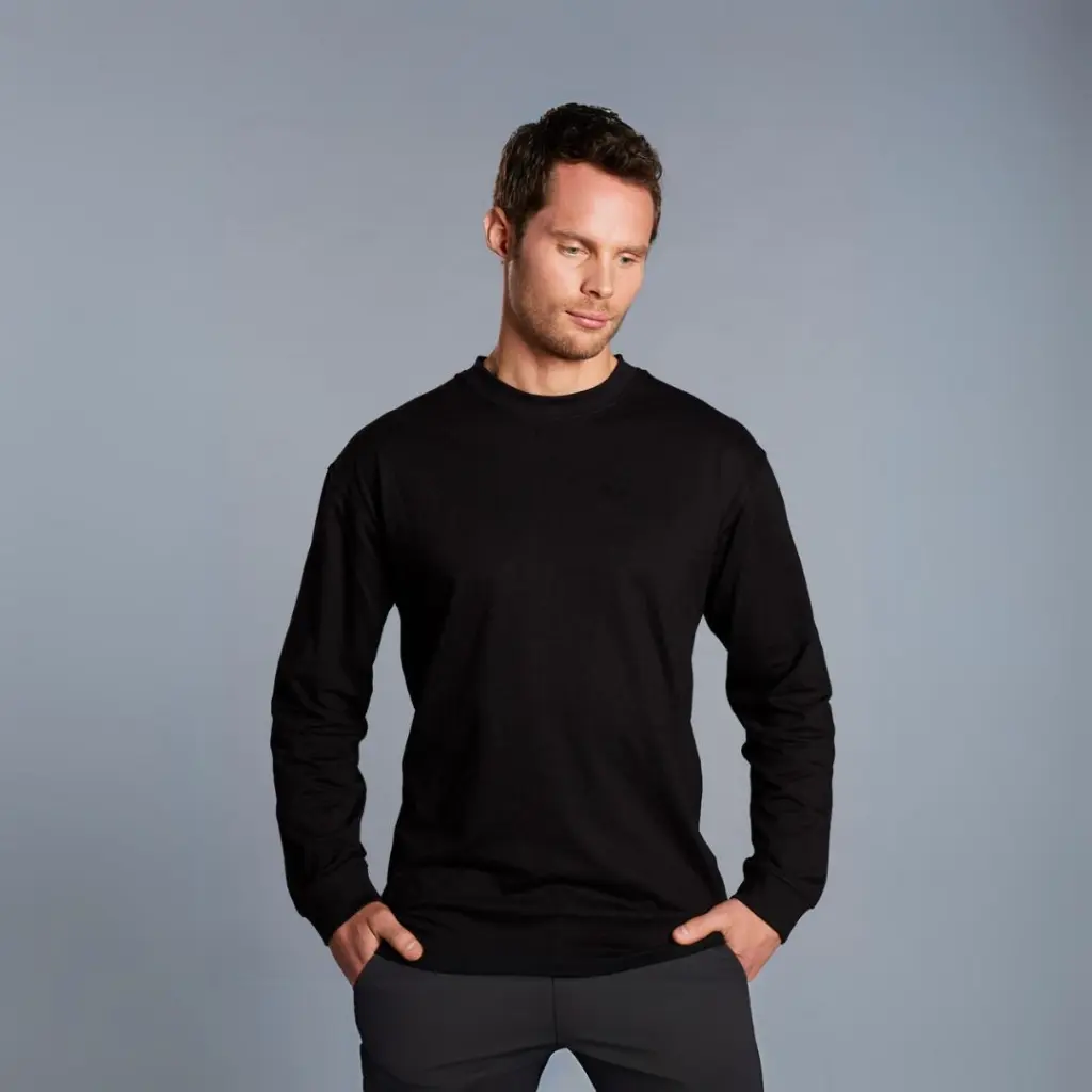 TS02 Mens 100% Cotton Crew Neck Long Sleeve London Tee