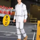 WT09HV Mens White Safety Shirt with X Back Biomotion Tape Configuration