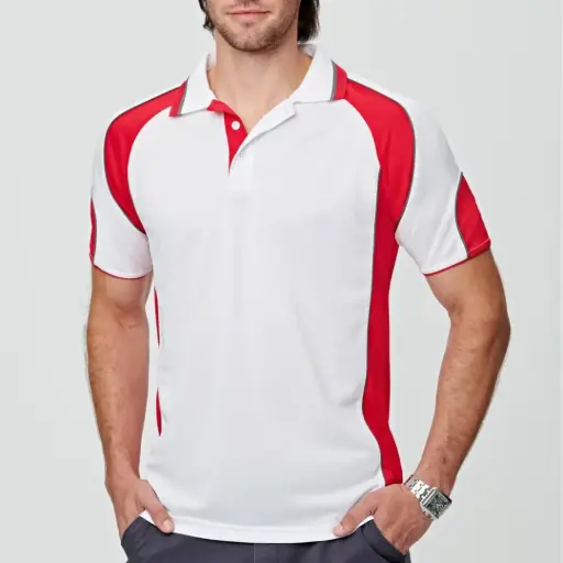 PS61  Mens Alliance Cooldry® Tri-Colour Contrast Polo with Sleeve Panels