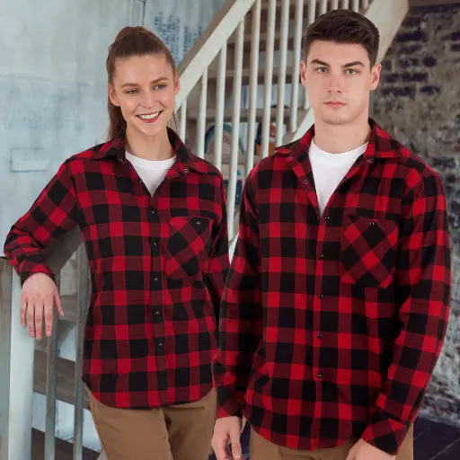 WT11 Unisex Classic Flannel Plaid LS Shirt